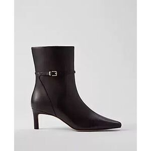Ann Taylor Women`s $268 Black Ankle Chain Leather Bootie sz 7